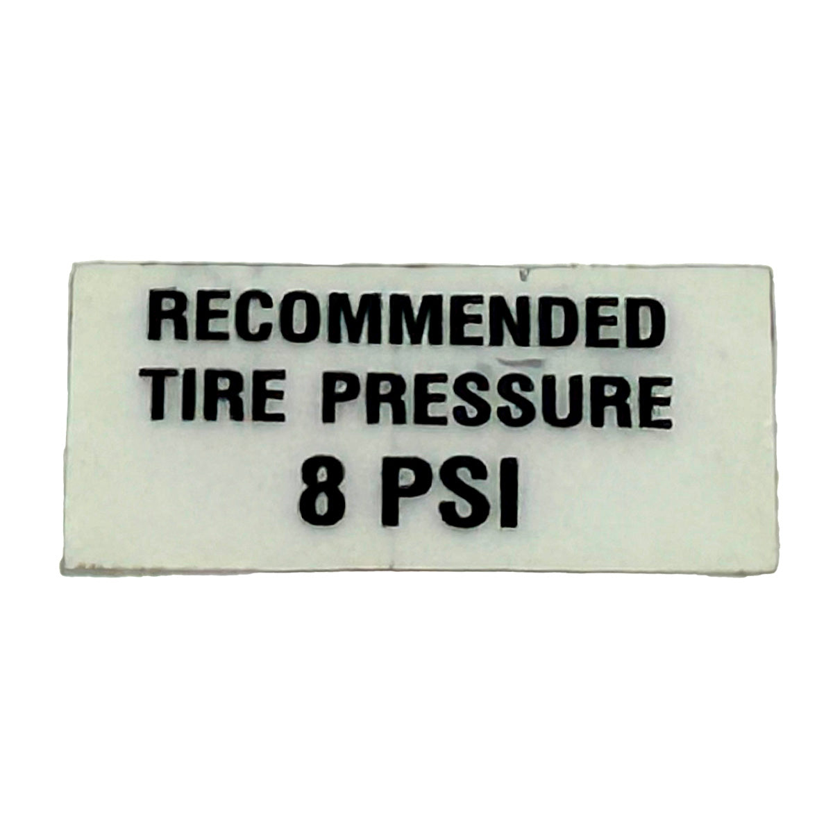 Grasshopper part 162821 — DECAL TIRE PRESSURE 8 PSI