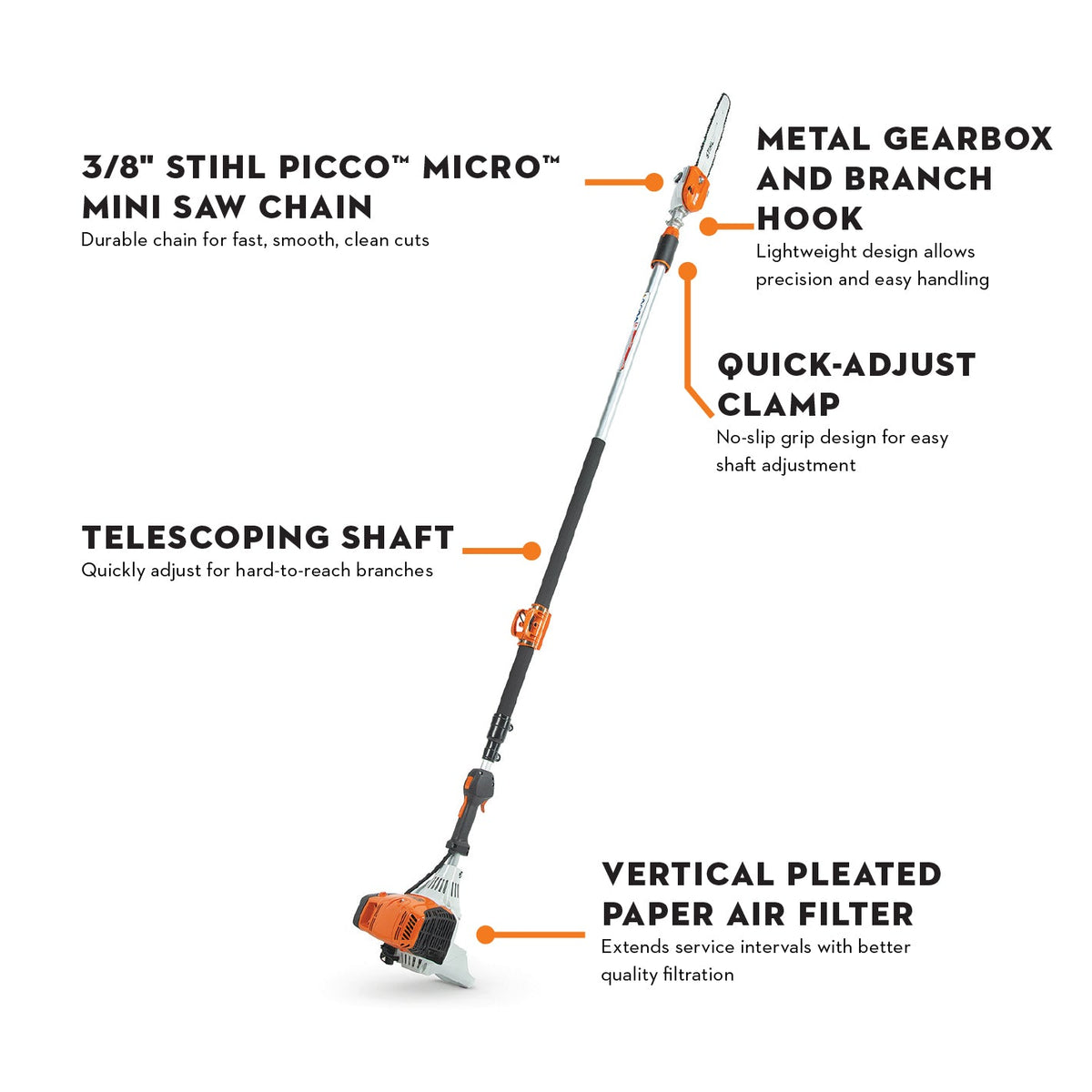 STIHL - HT 135-Z Pole Saw - Pole pruner,35cm/14",61PMM3 - 4182-200-0201-US photo 2