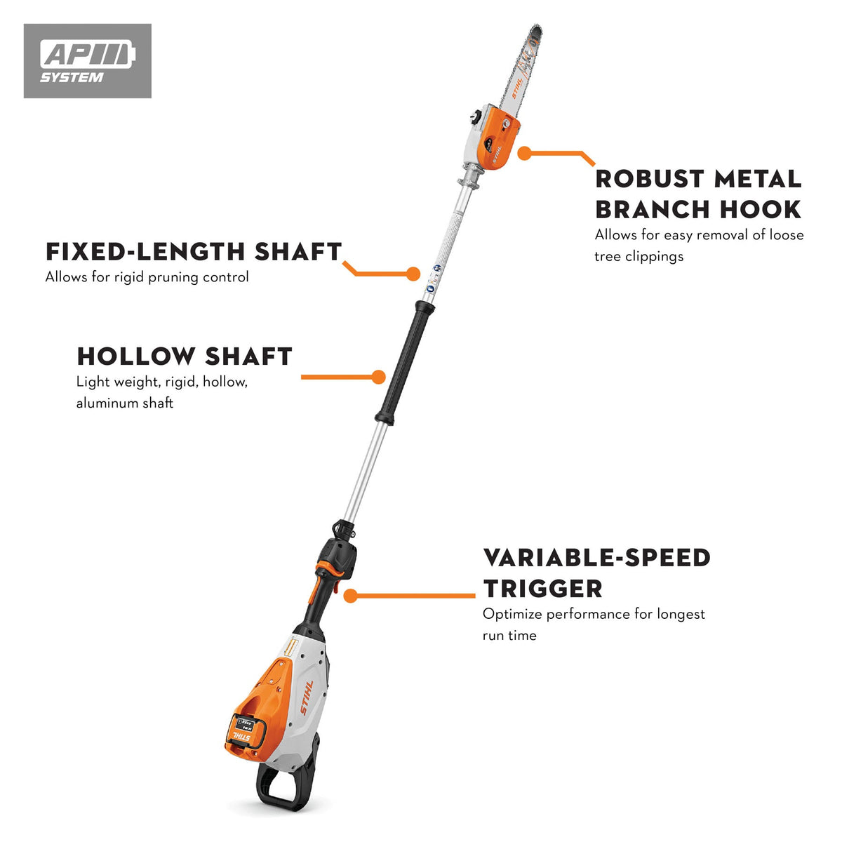 STIHL - HTA 150.0 Pole Saw - Cordless Pole PRUNER,25CM/10" - LA01-200-0024-US photo 11