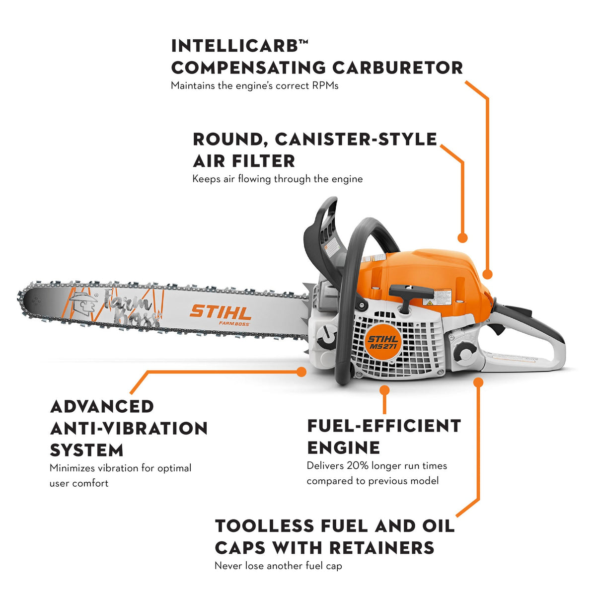 STIHL - MS 271-Z Chainsaw - 45CM/18" - 1141-200-0681-US photo 6