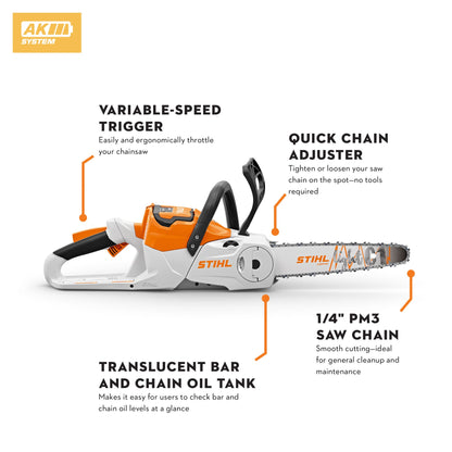 STIHL - MSA 70.0 Chainsaw - C-B 1/4"P Cordless - MA04-011-5877-US photo 2