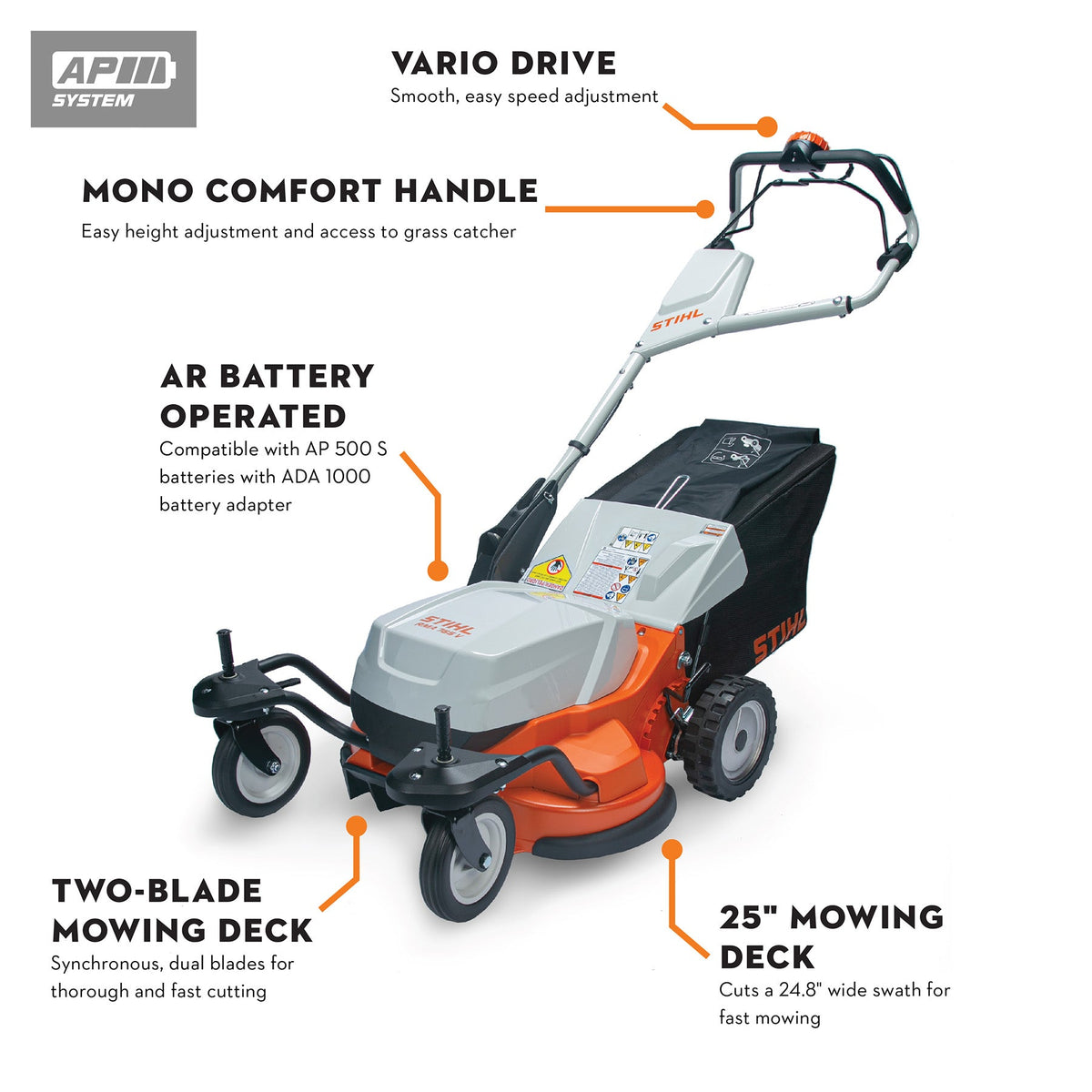 STIHL - RMA 756.0 Walk-Behind Mower - v Set Cordless Lawn Mower - WA71-211-0000-US photo 2