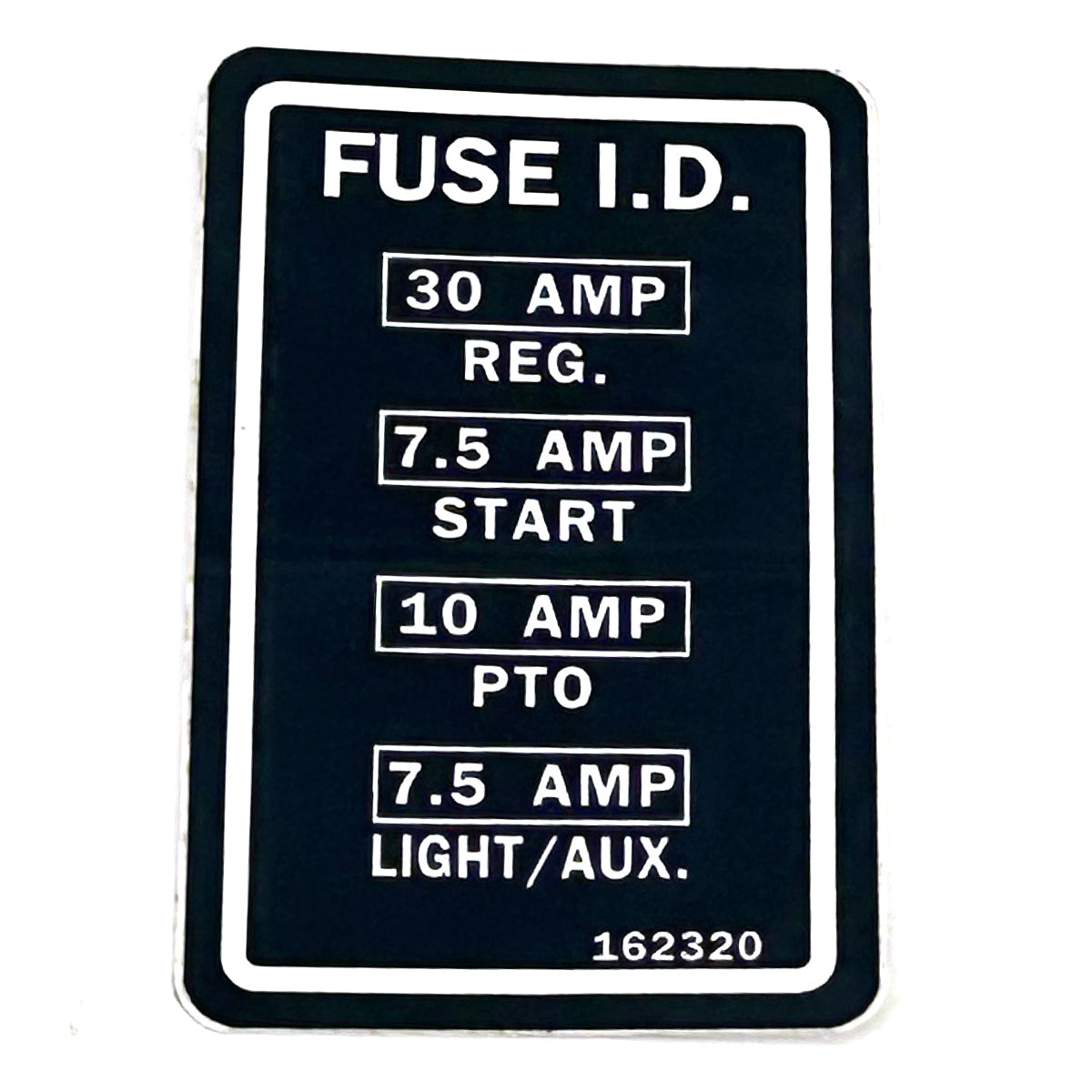 Grasshopper part 162320 — DECAL - FUSE ID