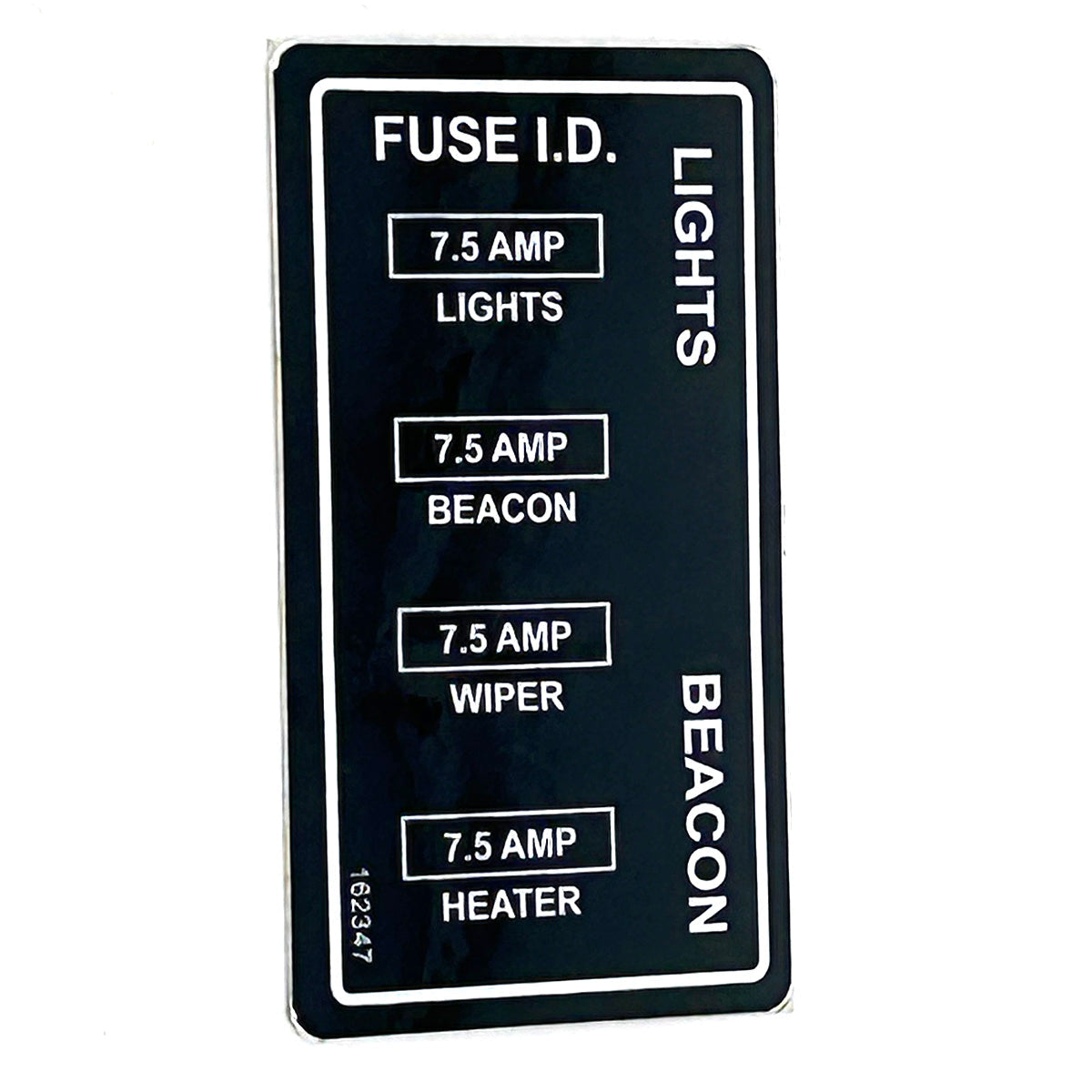Grasshopper part 162347 — DECAL -FUSE/SWITCH - ENCLOSURE