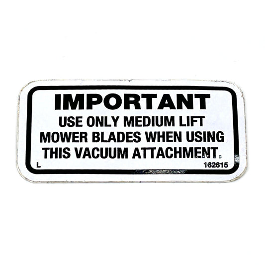 Grasshopper part 162615 — DECAL MOWER BLADE REC.