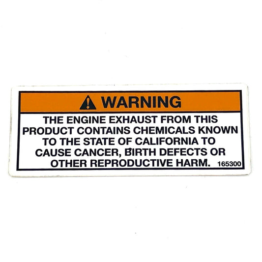 Grasshopper part 165300 — DECAL - EXHAUST WARNING
