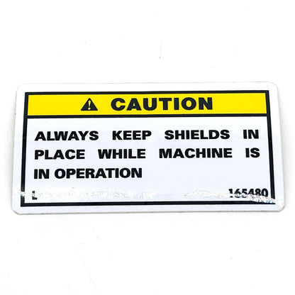 Grasshopper part 165480 — DECAL - KEEP SHIELDS IN PLACE