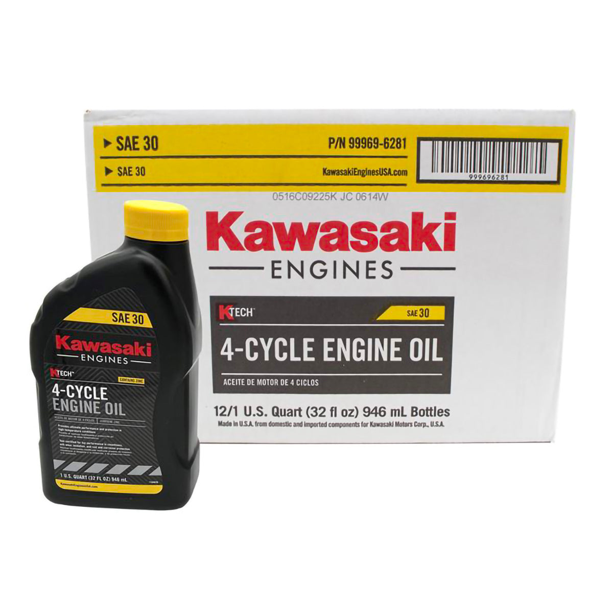 Kawasaki Power - Spare Parts - 99969-6281-CASE - OIL - 4 CYL SAE30 - 12 QT (CASE)