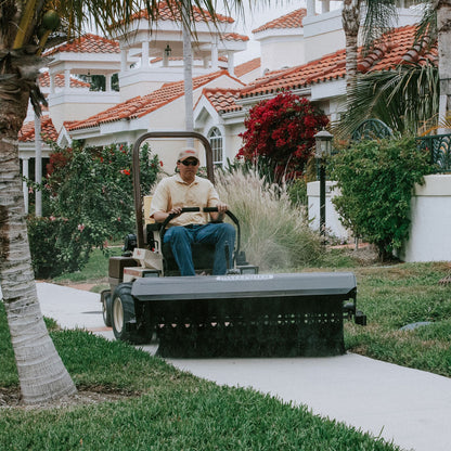 Grasshopper Rotary Broom (533420) — manufacturer marketing image (grasshoppermower.com/attachments/frontmount-rotary-broom)