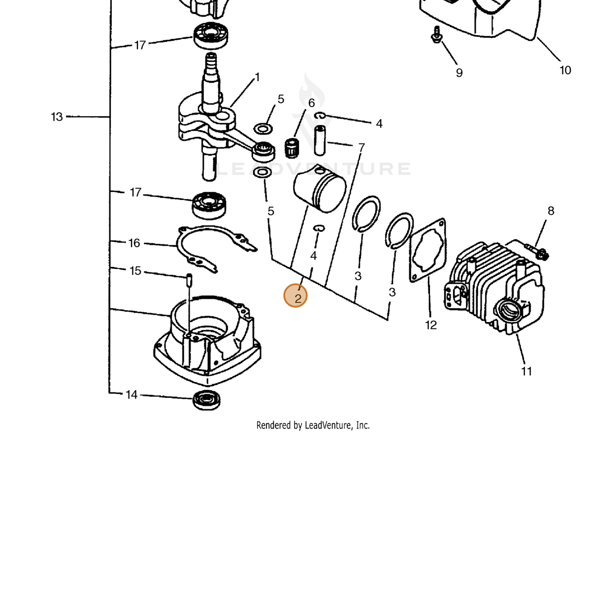 ECHO part 10000006962 — IPL diagram snippet (6x zoom, amber highlight)