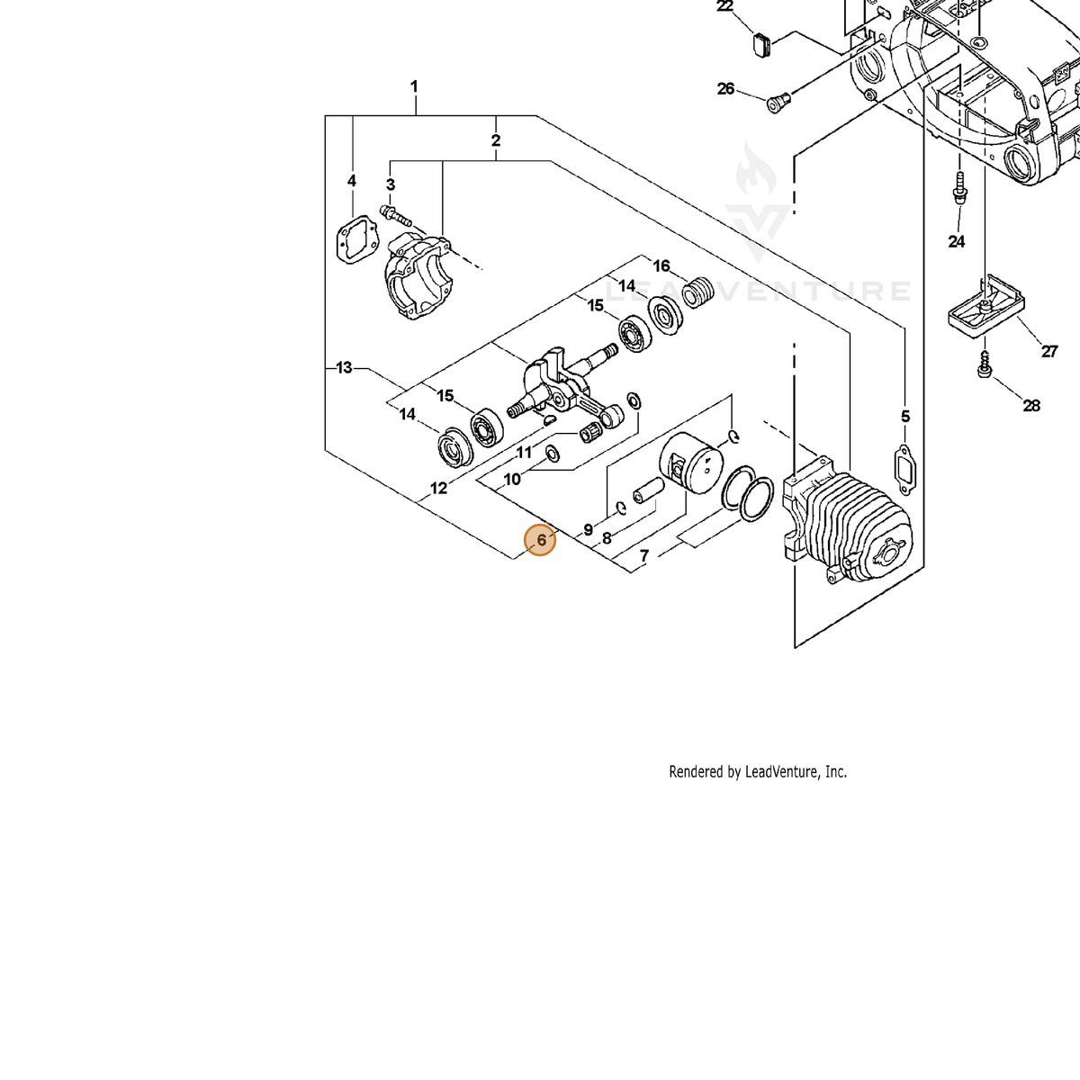 ECHO part 10000039230 — IPL diagram snippet (6x zoom, amber highlight)