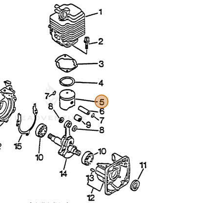 ECHO part 10000044331 — IPL diagram snippet (6x zoom, amber highlight)