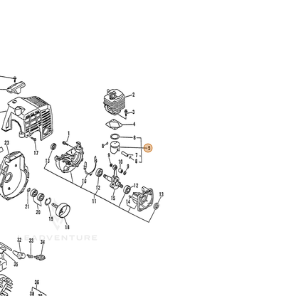 ECHO part 10000052130 — IPL diagram snippet (6x zoom, amber highlight)