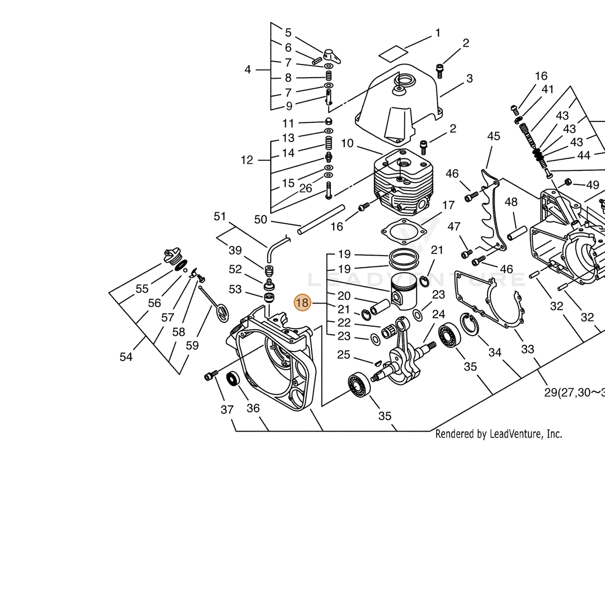 ECHO part 10000060731 — IPL diagram snippet (6x zoom, amber highlight)
