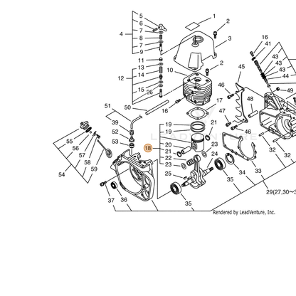 ECHO part 10000060731 — IPL diagram snippet (6x zoom, amber highlight)