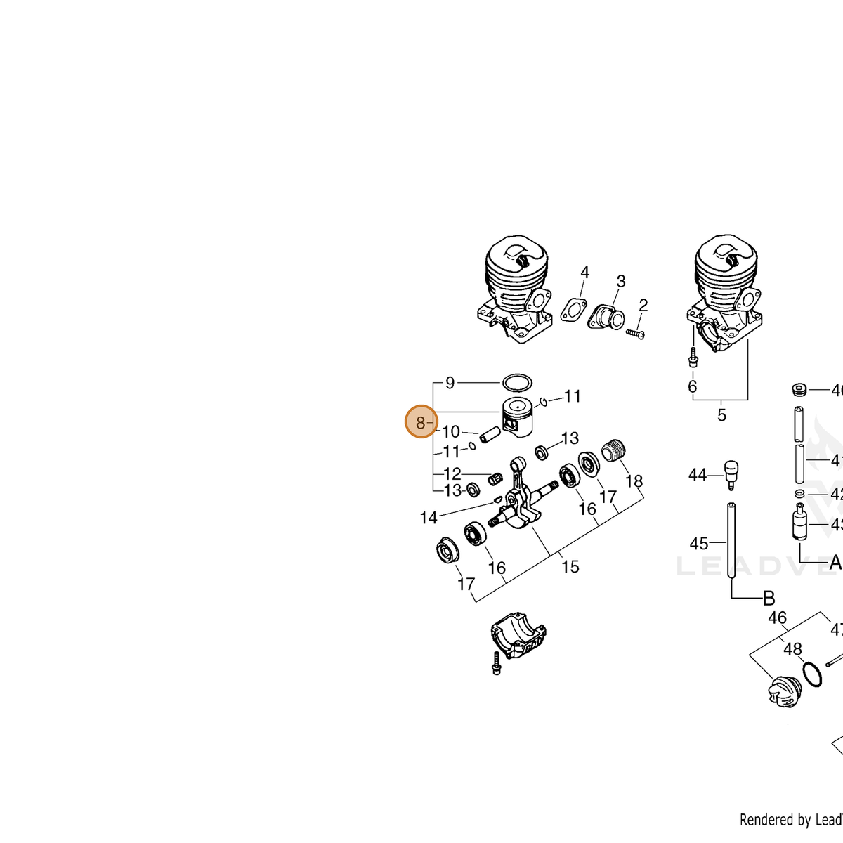 ECHO part 10000060931 — IPL diagram snippet (6x zoom, amber highlight)