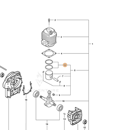 ECHO part 10001108360 — IPL diagram snippet (6x zoom, amber highlight)