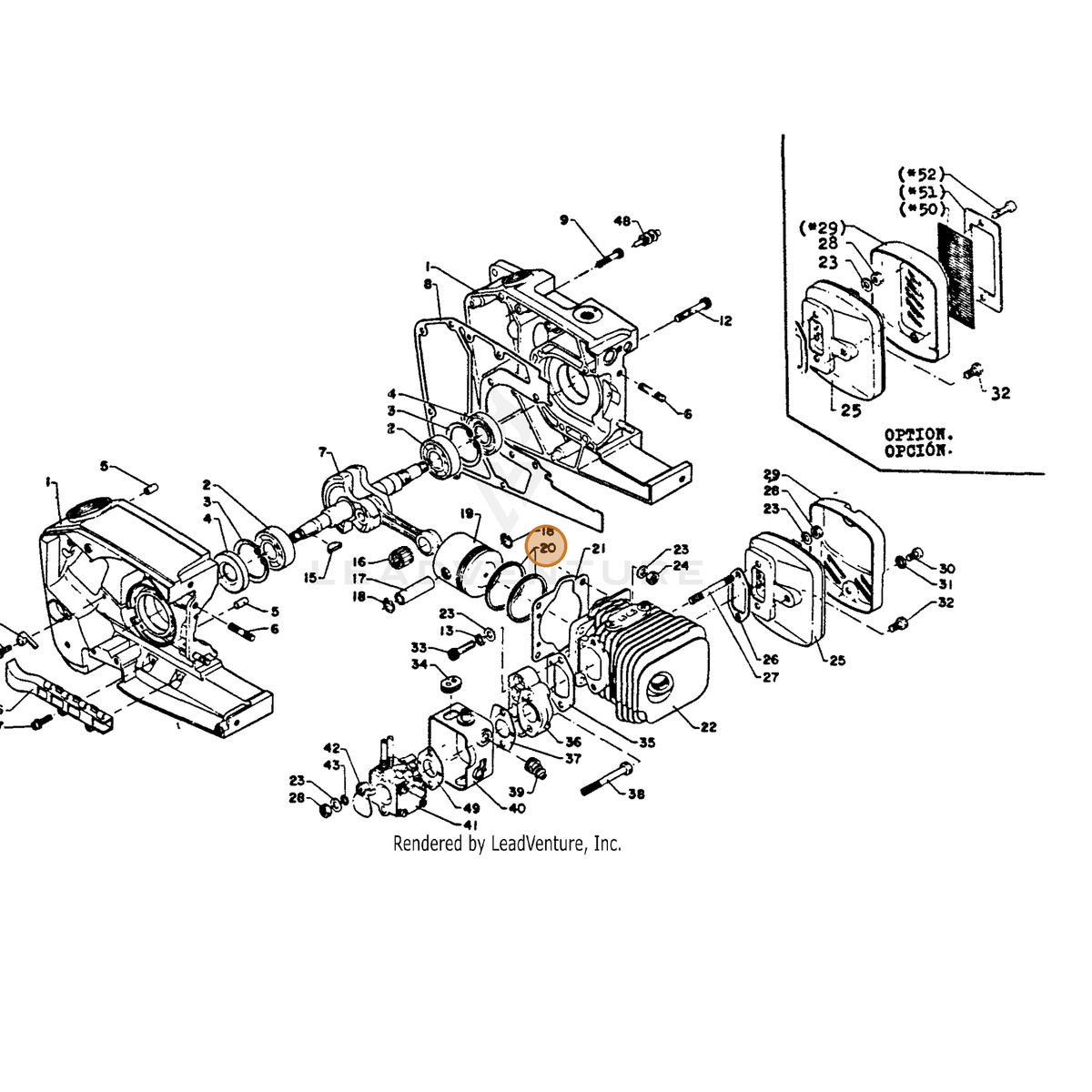 ECHO part 10001112330 — IPL diagram snippet (6x zoom, amber highlight)