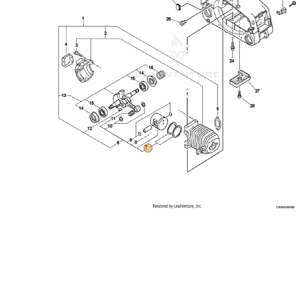 ECHO part 10001113330 — IPL diagram snippet (6x zoom, amber highlight)