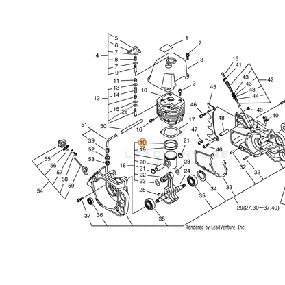 ECHO part 10001116431 — IPL diagram snippet (6x zoom, amber highlight)