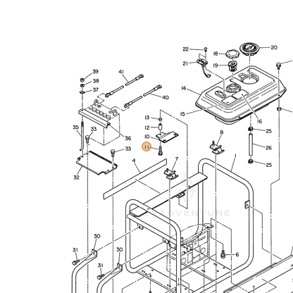 ECHO part 100011306400 — IPL diagram snippet (6x zoom, amber highlight)
