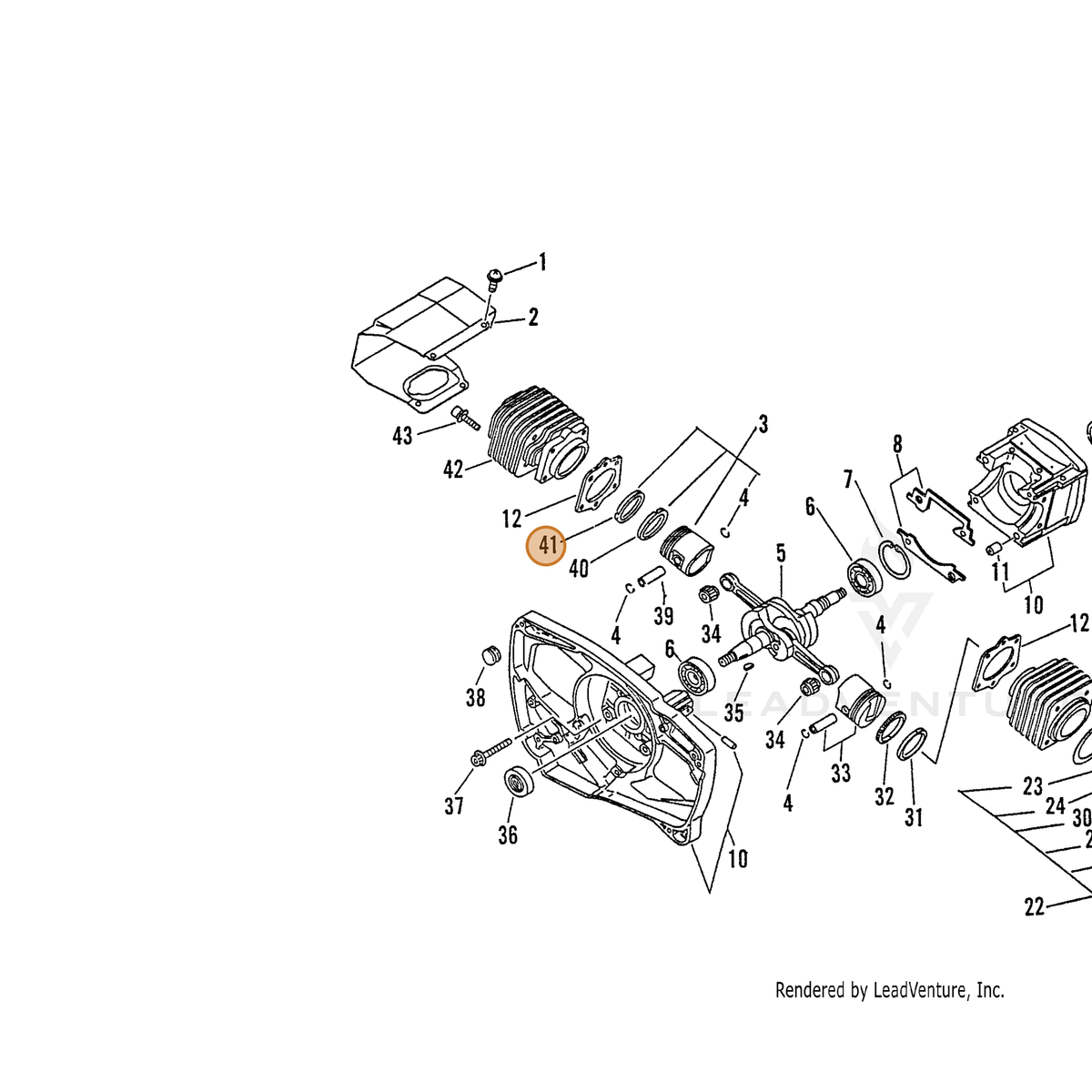ECHO part 10001132830 — IPL diagram snippet (6x zoom, amber highlight)