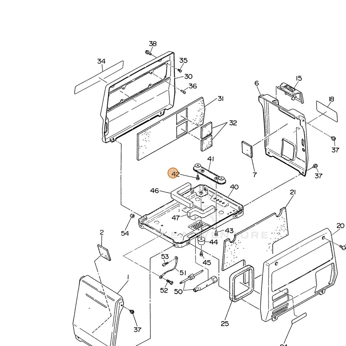 ECHO part 100011406120 — IPL diagram snippet (6x zoom, amber highlight)