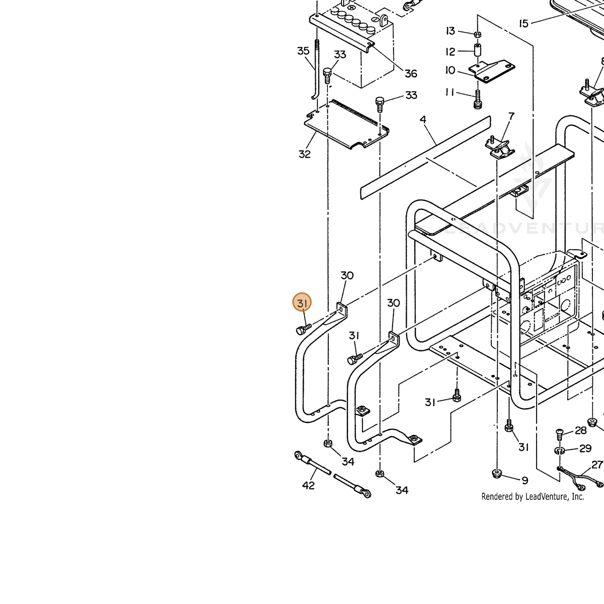 ECHO part 100011408200 — IPL diagram snippet (6x zoom, amber highlight)