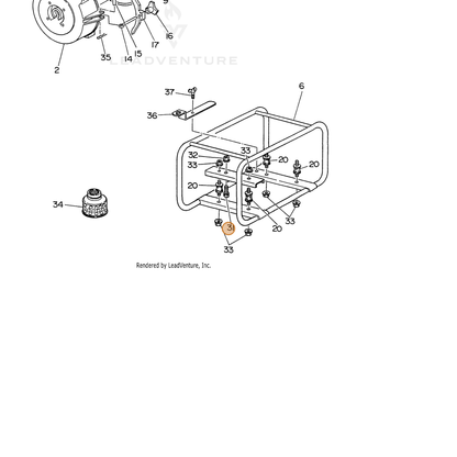 ECHO part 100011408400 — IPL diagram snippet (6x zoom, amber highlight)