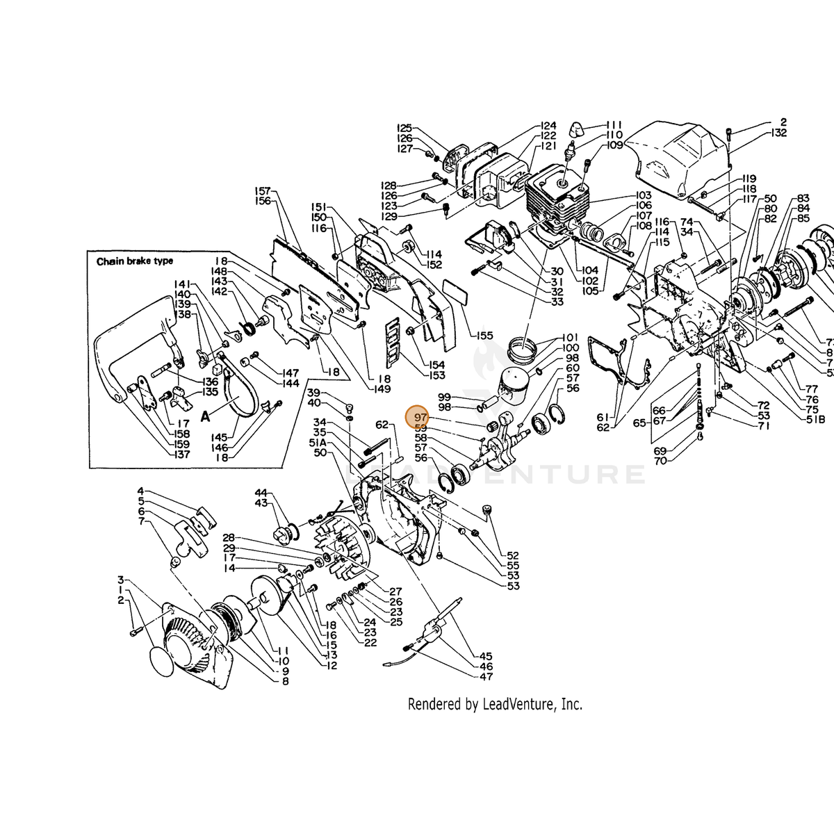ECHO part 10001214730 — IPL diagram snippet (6x zoom, amber highlight)