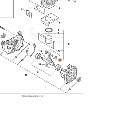 ECHO part 10001216131 — IPL diagram snippet (6x zoom, amber highlight)