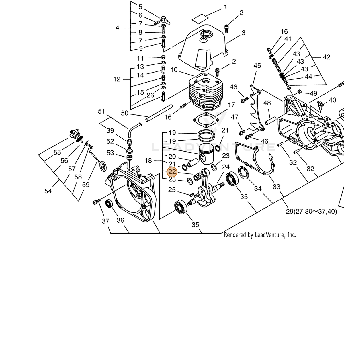 ECHO part 10001216430 — IPL diagram snippet (6x zoom, amber highlight)