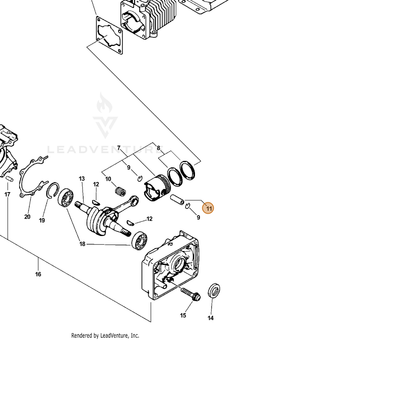 ECHO part 10001303360 — IPL diagram snippet (6x zoom, amber highlight)