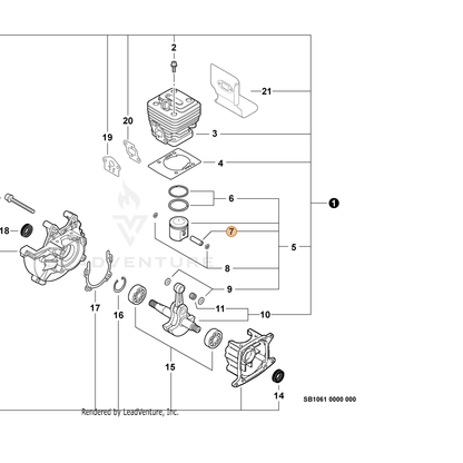 ECHO part 10001311520 — IPL diagram snippet (6x zoom, amber highlight)