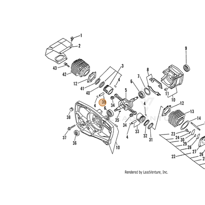 ECHO part 10001316131 — IPL diagram snippet (6x zoom, amber highlight)