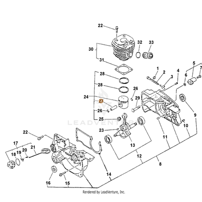 ECHO part 10001339730 — IPL diagram snippet (6x zoom, amber highlight)