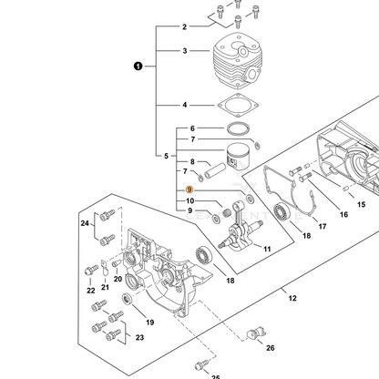 ECHO part 10001418430 — IPL diagram snippet (6x zoom, amber highlight)