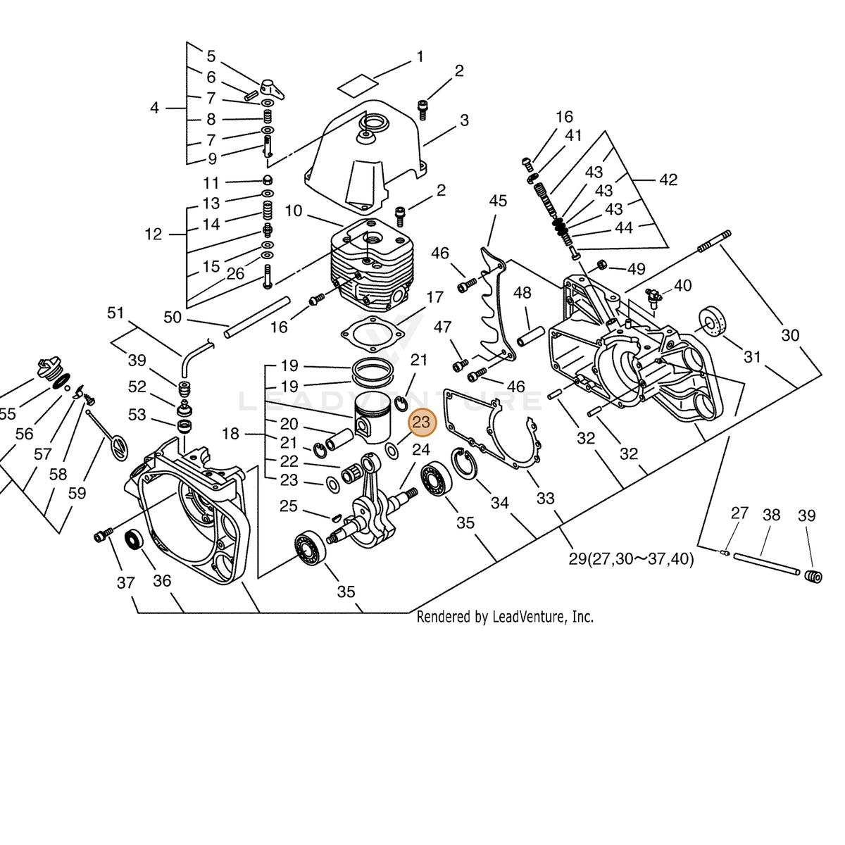 ECHO part 10001460730 — IPL diagram snippet (6x zoom, amber highlight)