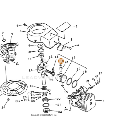 ECHO part 10001511620 — IPL diagram snippet (6x zoom, amber highlight)