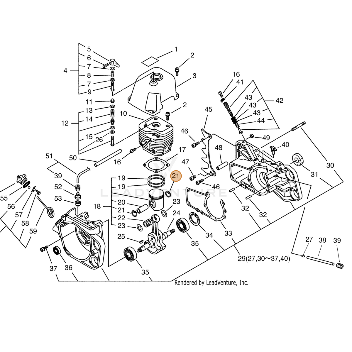 ECHO part 10001516430 — IPL diagram snippet (6x zoom, amber highlight)