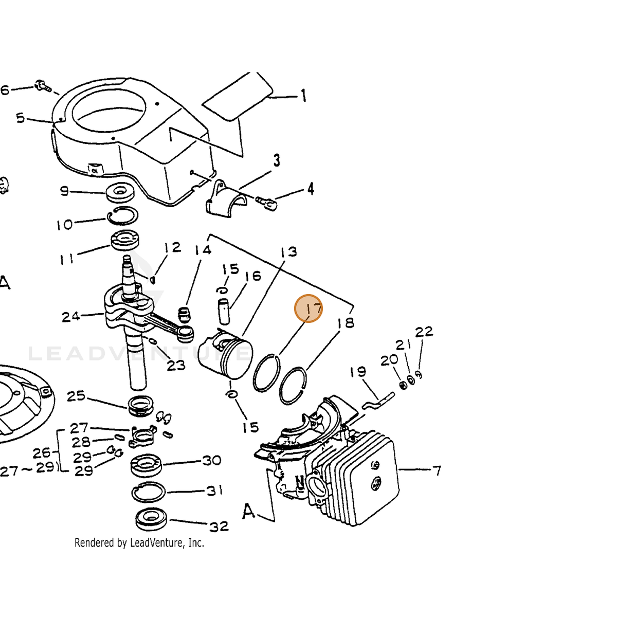 ECHO part 10001611620 — IPL diagram snippet (6x zoom, amber highlight)