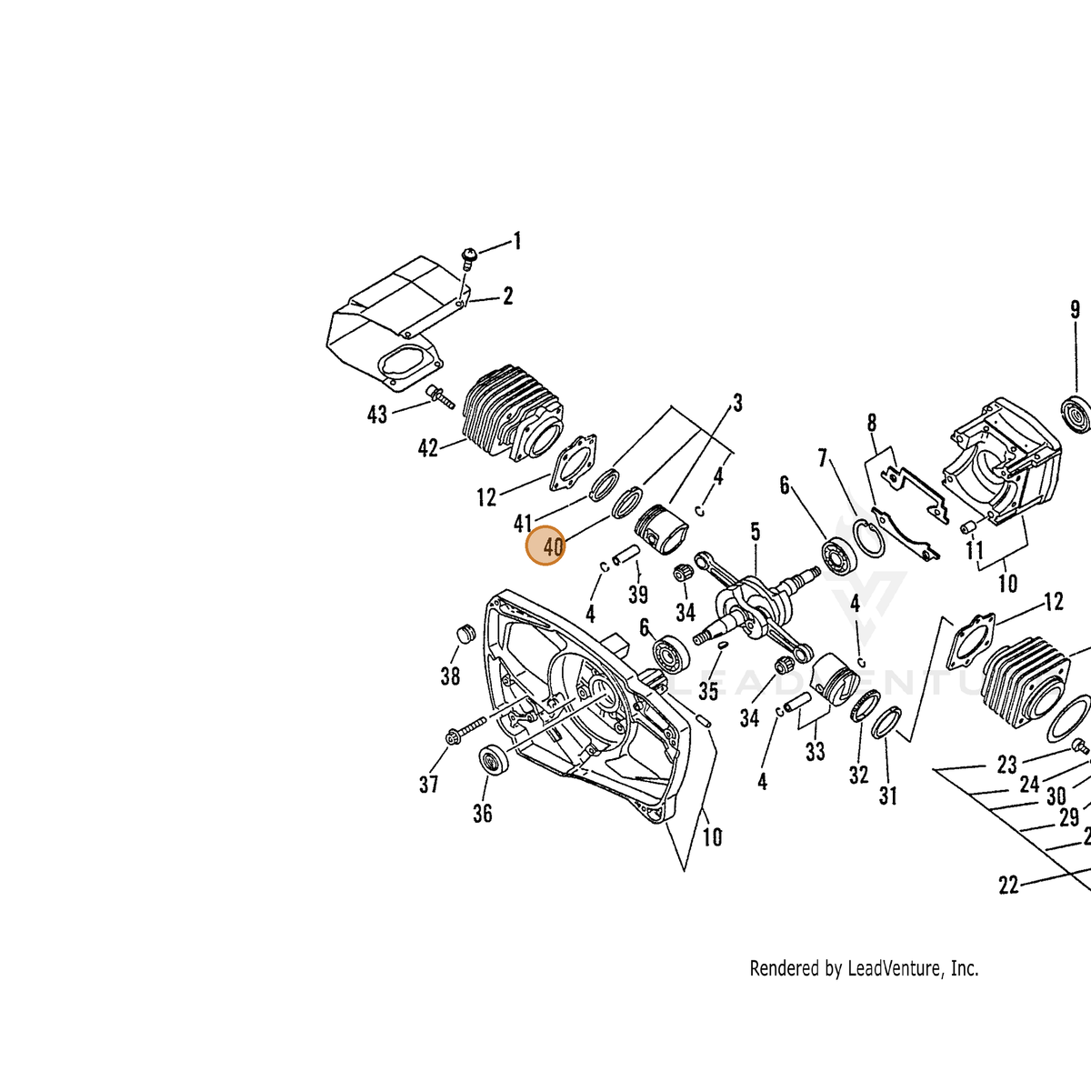 ECHO part 10001632830 — IPL diagram snippet (6x zoom, amber highlight)