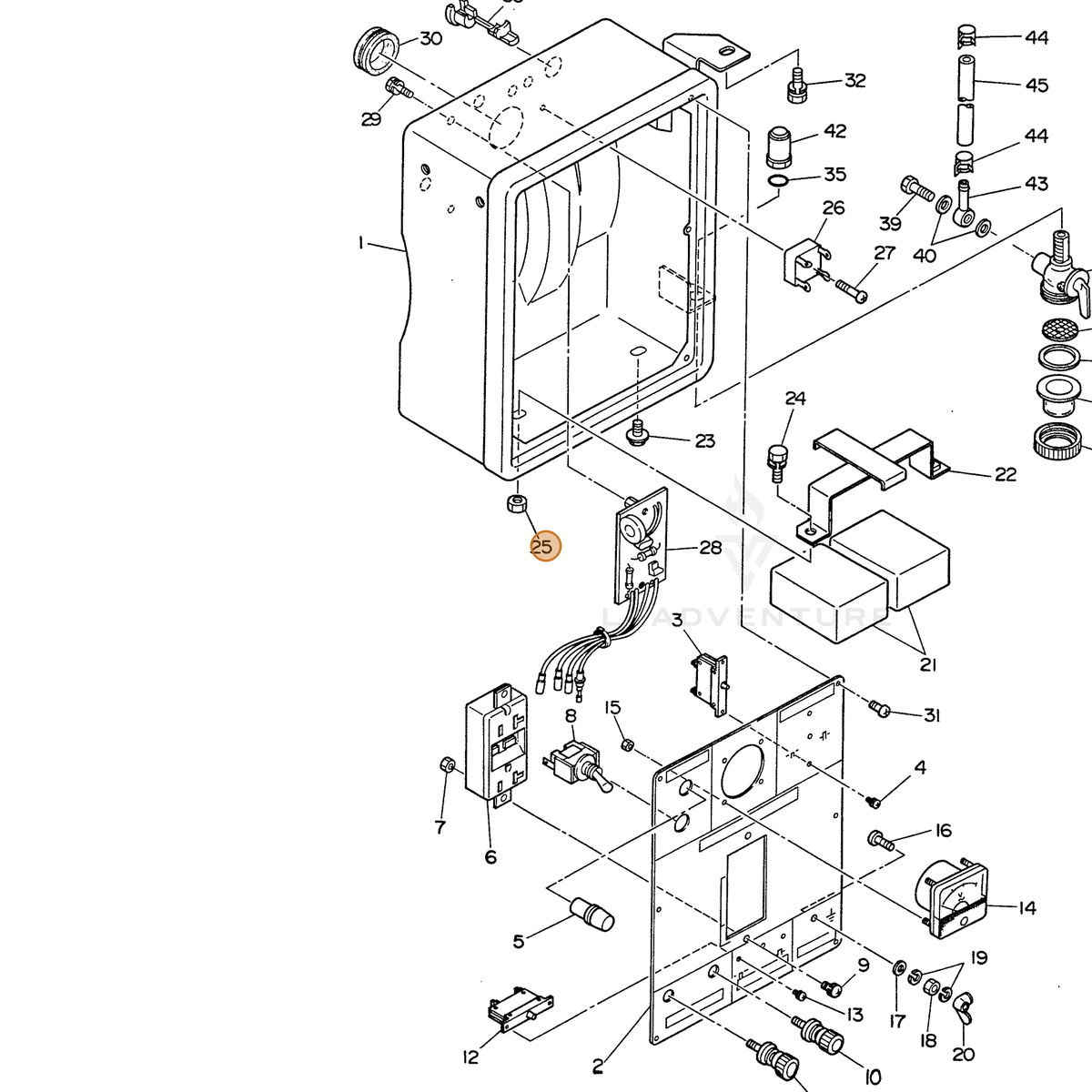 ECHO part 100022706000 — IPL diagram snippet (6x zoom, amber highlight)