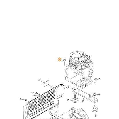 ECHO part 100023808000 — IPL diagram snippet (6x zoom, amber highlight)