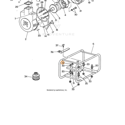 ECHO part 100023810000 — IPL diagram snippet (6x zoom, amber highlight)