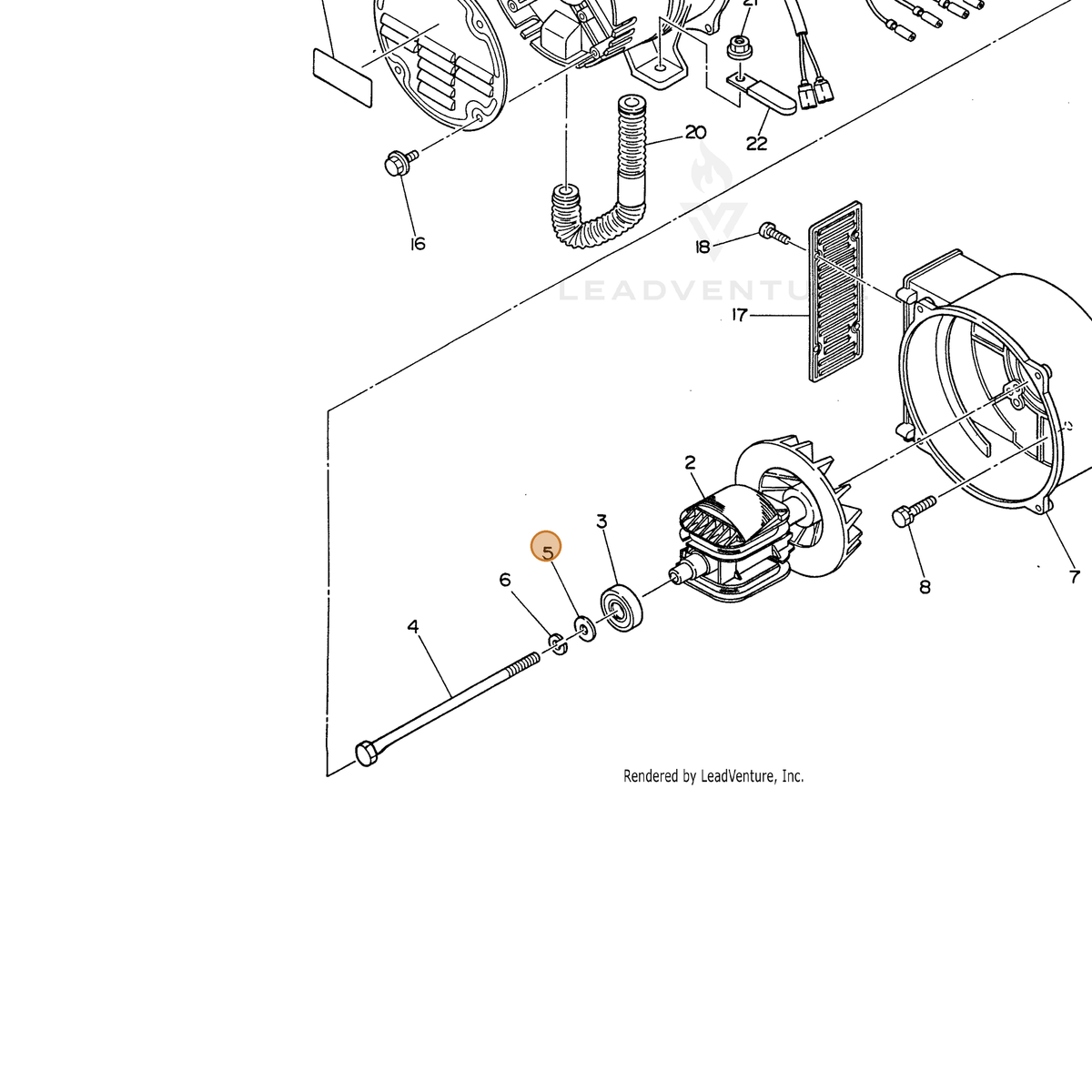 ECHO part 100031208000 — IPL diagram snippet (6x zoom, amber highlight)