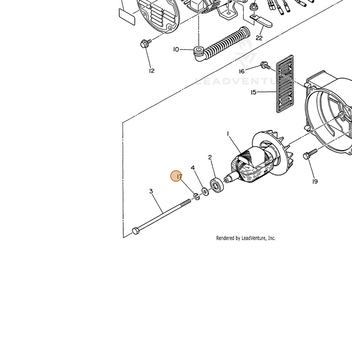 ECHO part 100032010000 — IPL diagram snippet (6x zoom, amber highlight)