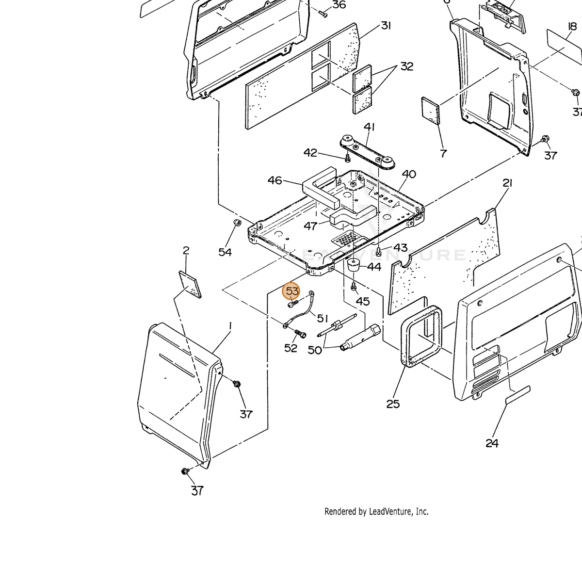 ECHO part 100043106080 — IPL diagram snippet (6x zoom, amber highlight)