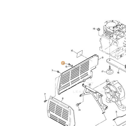 ECHO part 100043108100 — IPL diagram snippet (6x zoom, amber highlight)