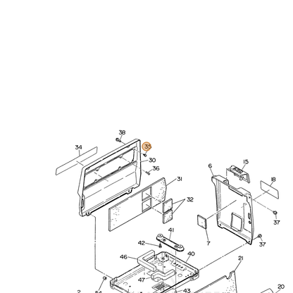 ECHO part 100043404100 — IPL diagram snippet (6x zoom, amber highlight)